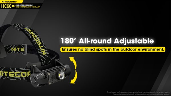 Nitecore HC60V2, Lanternă Frontală, Reîncărcabilă USB-C, 1200 Lumeni, 130 Metri