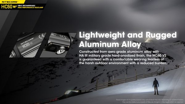 Nitecore HC60V2, Lanternă Frontală, Reîncărcabilă USB-C, 1200 Lumeni, 130 Metri