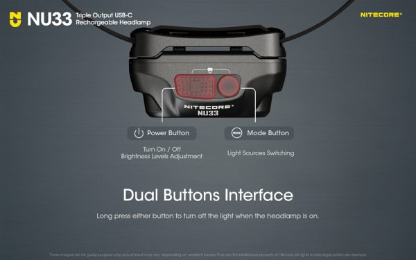 Nitecore NU33, Frontală, Reîncărcabilă USB-C, 700 Lumeni, 135 Metri