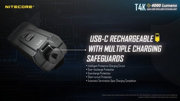Nitecore T4K, Lanternă Breloc, Reîncărcabilă USB-C, 4000 Lumeni, 209 Metri