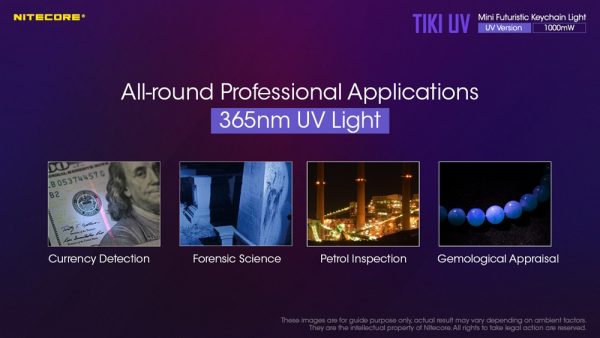 Nitecore TIKI UV, Lanternă Breloc UV, Reîncărcabilă USB, 1000 mW, 365 nm, 70 Lumeni, 12 Metri