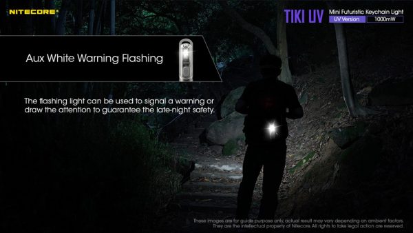 Nitecore TIKI UV, Lanternă Breloc UV, Reîncărcabilă USB, 1000 mW, 365 nm, 70 Lumeni, 12 Metri