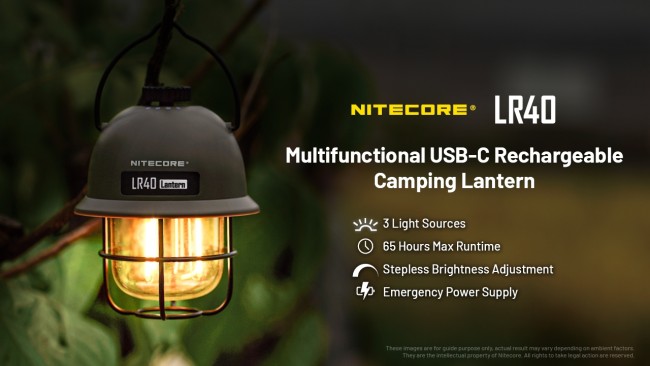 Nitecore LR40, Felinar, Reîncărcabil USB-C, 100 Lumeni, Functie Powerbank, Alb - imagine 11