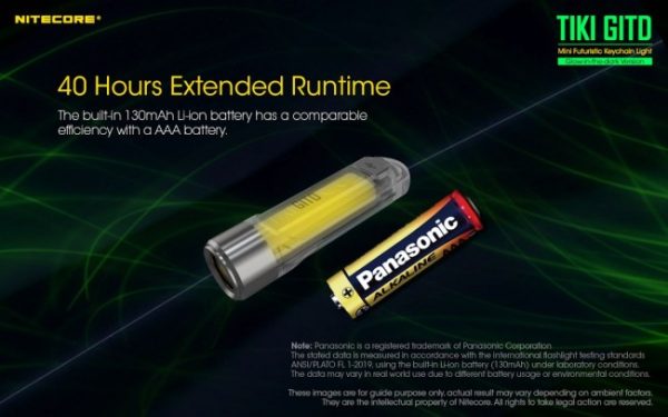 Nitecore TIKI GITD, Lanternă Breloc, Reîncărcabilă USB, 300 Lumeni, 71 Metri