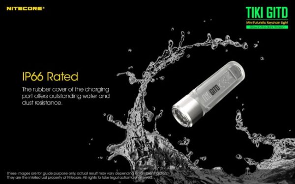 Nitecore TIKI GITD, Lanternă Breloc, Reîncărcabilă USB, 300 Lumeni, 71 Metri