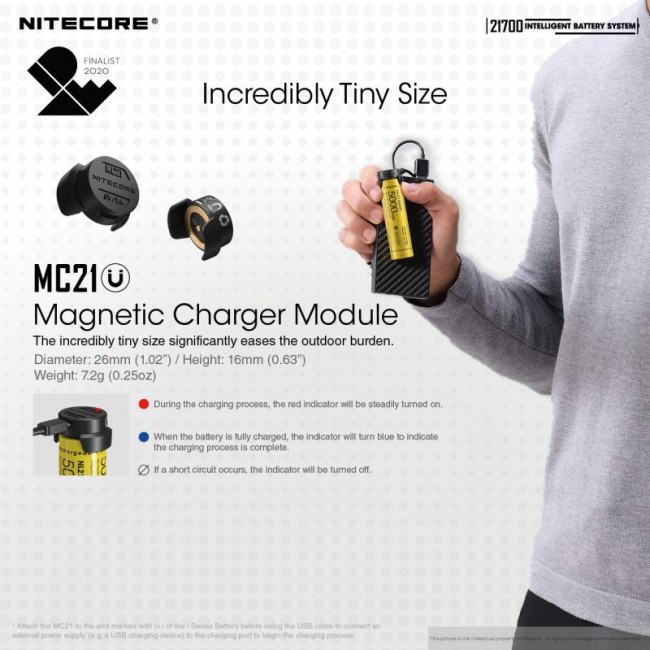 Pachet Nitecore ML21 + MPB21 + NL2150HPi, Lanterna 80 Lumeni, Acumulator 21700i, Power Bank Magnetic - imagine 10